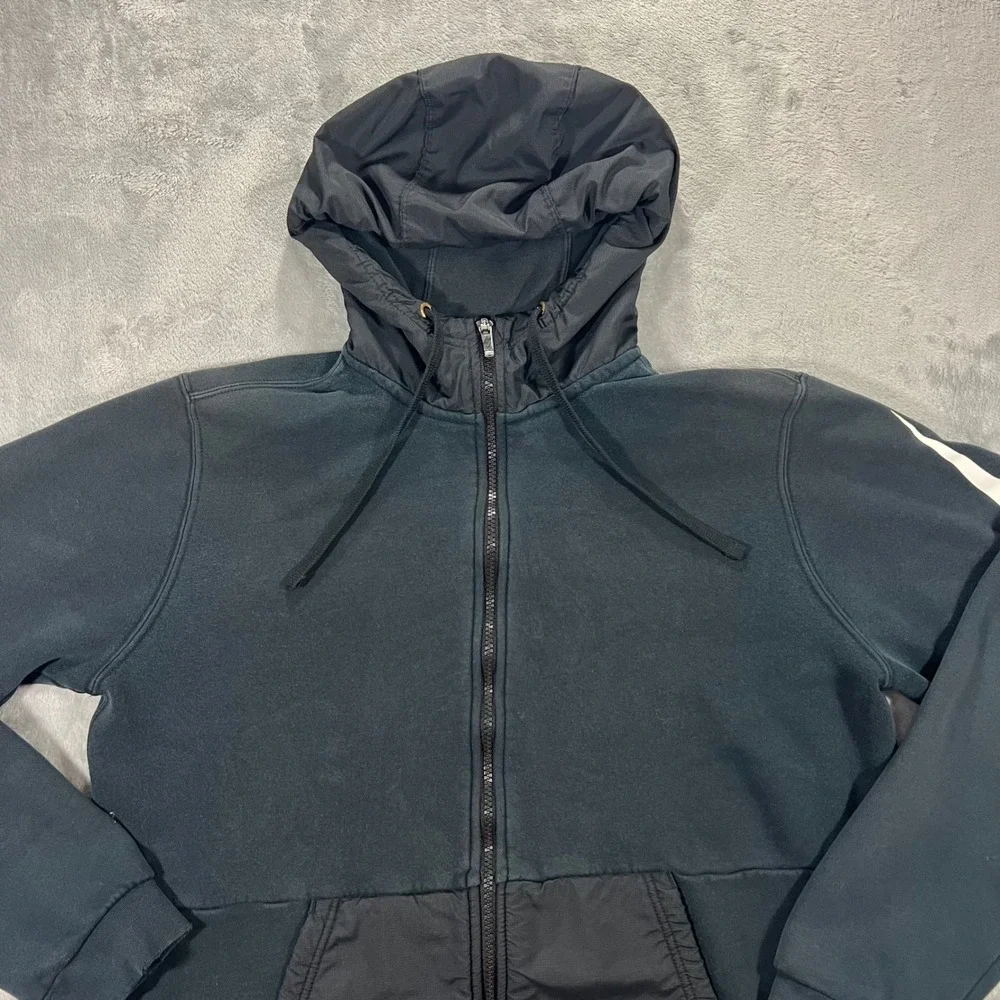 NIKE Full Zip Hoodie Mens Large Black Oversized Swoosh 804714-010 Casual